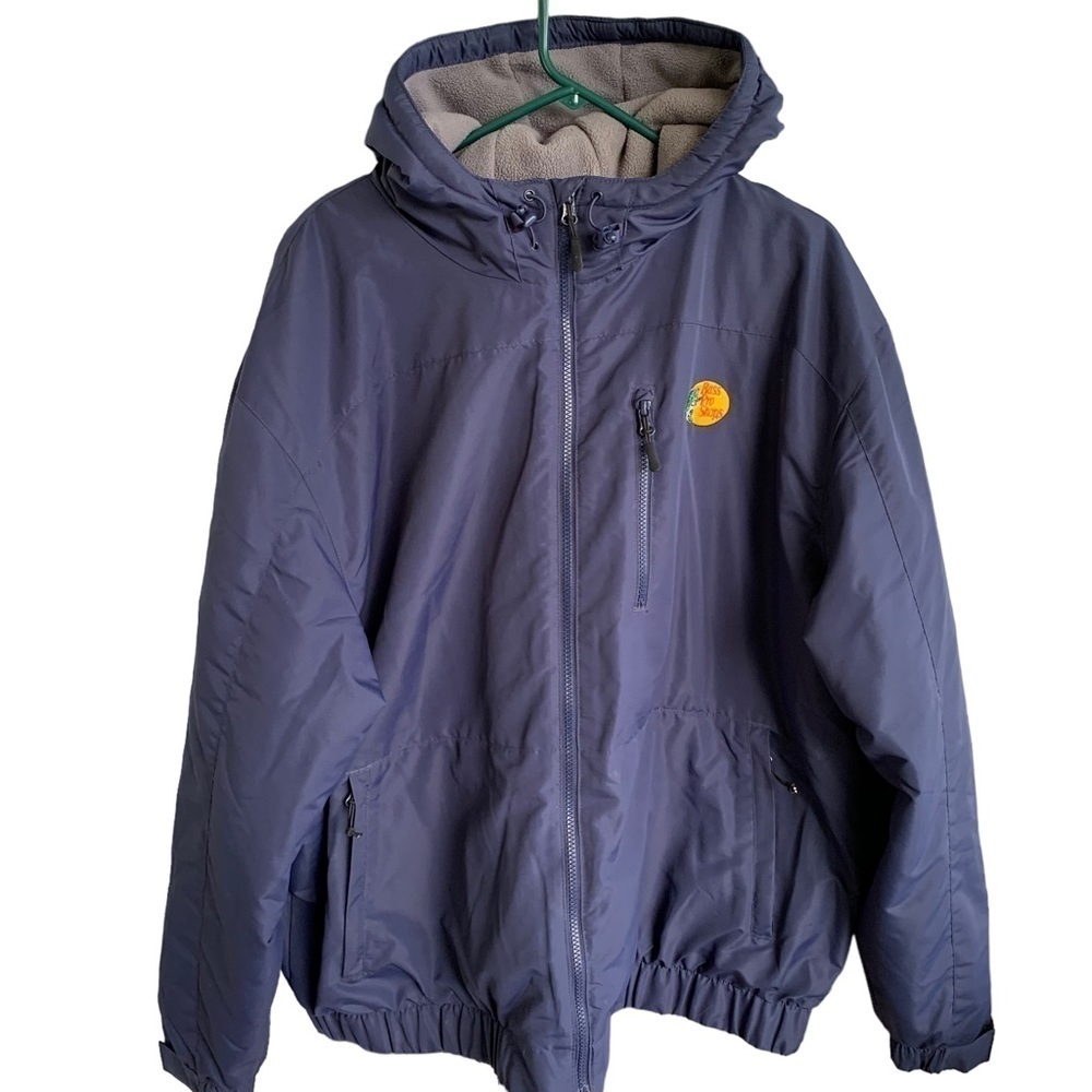 Mens Bass Pro Shops Jacket Outdoor Full Zip Hooded Fleece Lining 2XL
